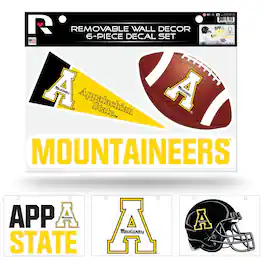 Rico Industries - Appalachian State Mountaineers Set of 6 Removable Wall Decal Stickers - Multi