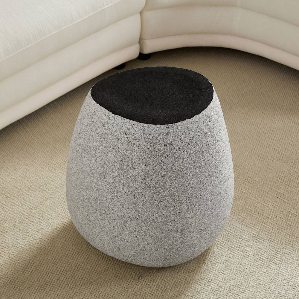 Alt View 4. Loheer - Loheer 19.29 Inch Irregular Fiberglass Side Table Beige Faux Rock End Table Waterproof Living Room - Beige.