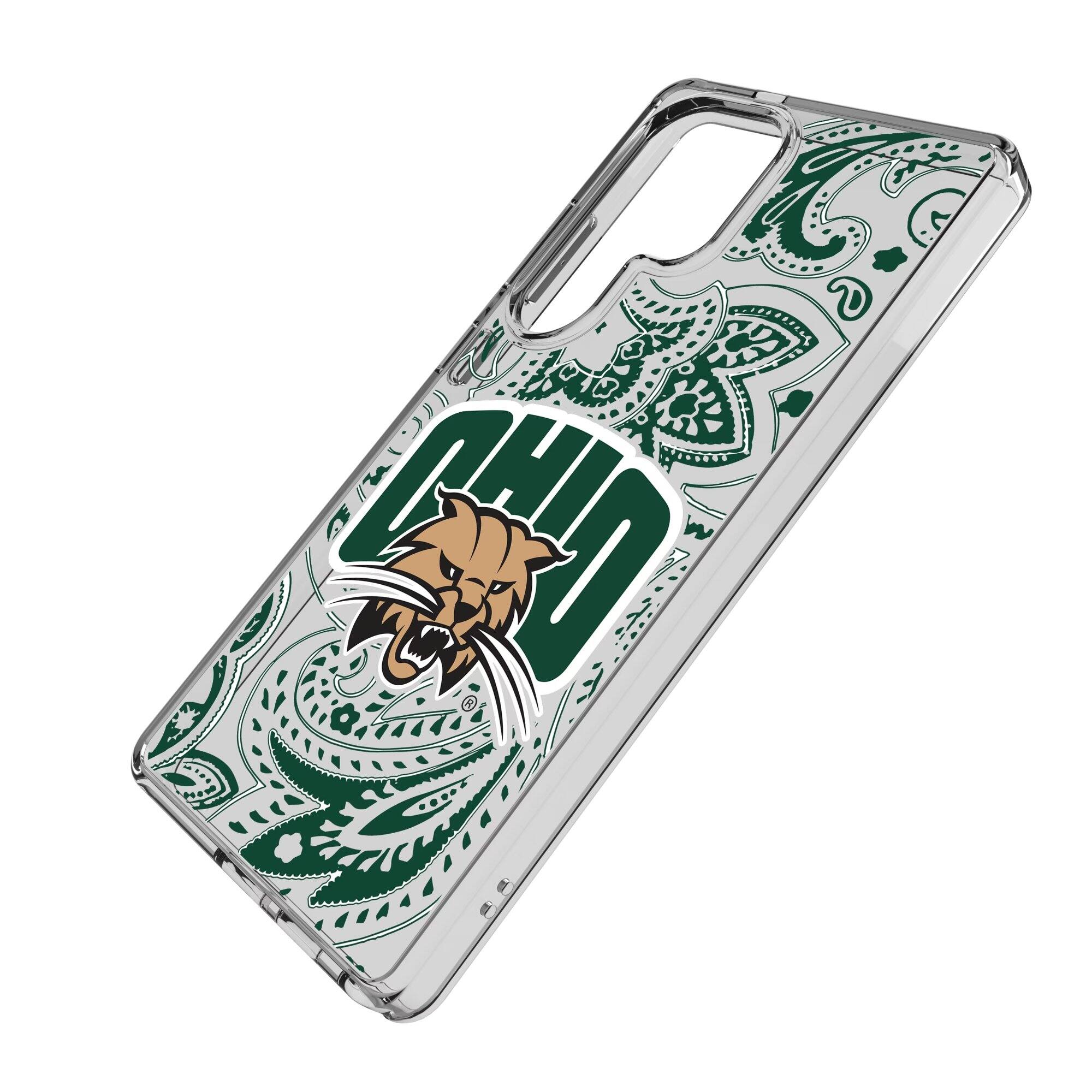 Alt View 1. Keyscaper - Ohio Bobcats Paisley Galaxy Clear Case - S25 - Multicolor.