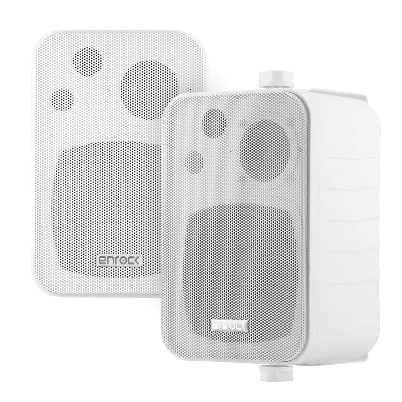 Enrock Marine - Enrock EKMR408W 4" 30 Watt Peak Power 3-Way InDoor/OutDoor Audio Speakers (White, Pair)
