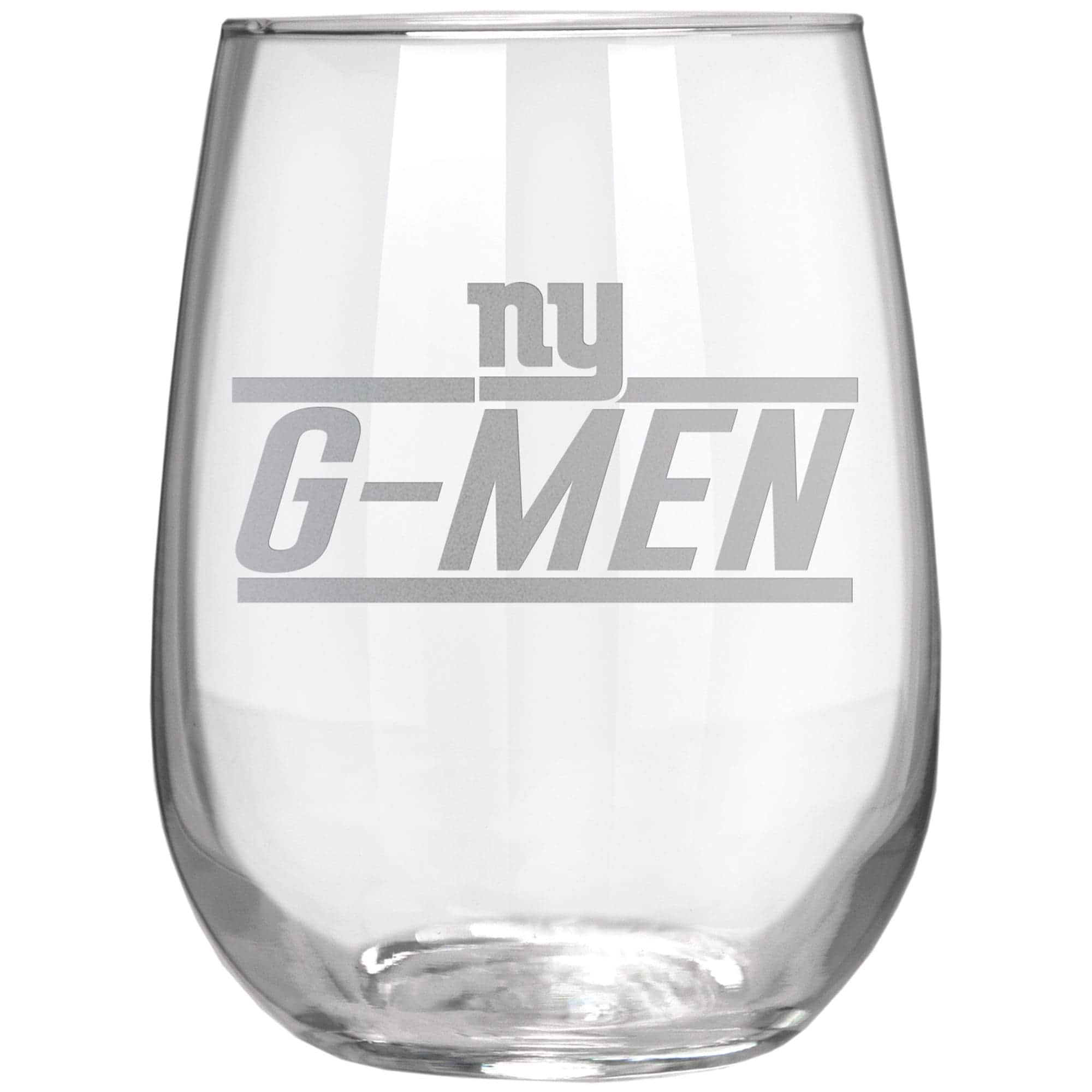 Front. Great American Products - New York Giants Etched 17oz. Rally Cry Stemless Wine Glass - Multicolor.