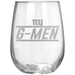 Great American Products - New York Giants Etched 17oz. Rally Cry Stemless Wine Glass - Multicolor