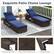 Exquisite Patio Chaise Lounge Folding Side Table Heavy-Duty Metal Frame L-Shaped Legs