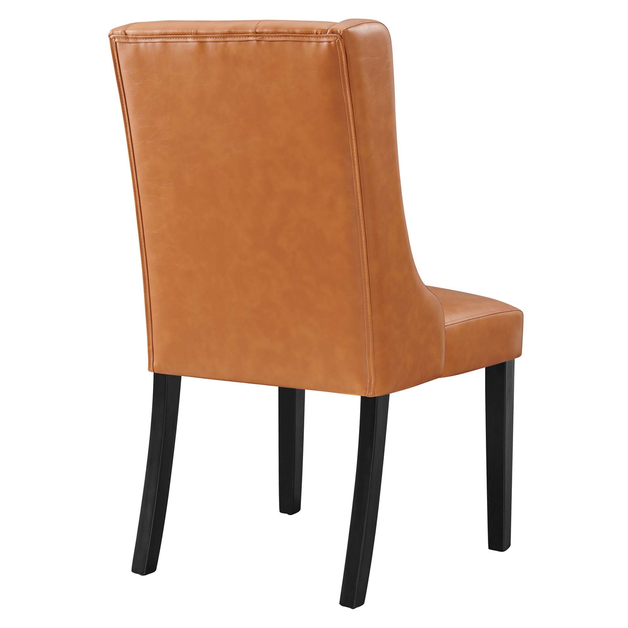 Back. Modway - Baronet Button Tufted Vegan Leather Dining Chair by Modway - Tan.