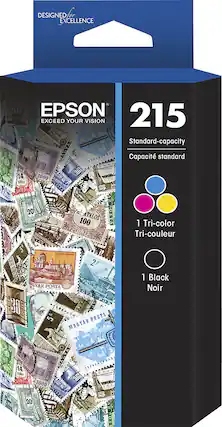 Front. Epson - 215 2-Pack Standard Capacity Ink Cartridges - Black/Multicolor.