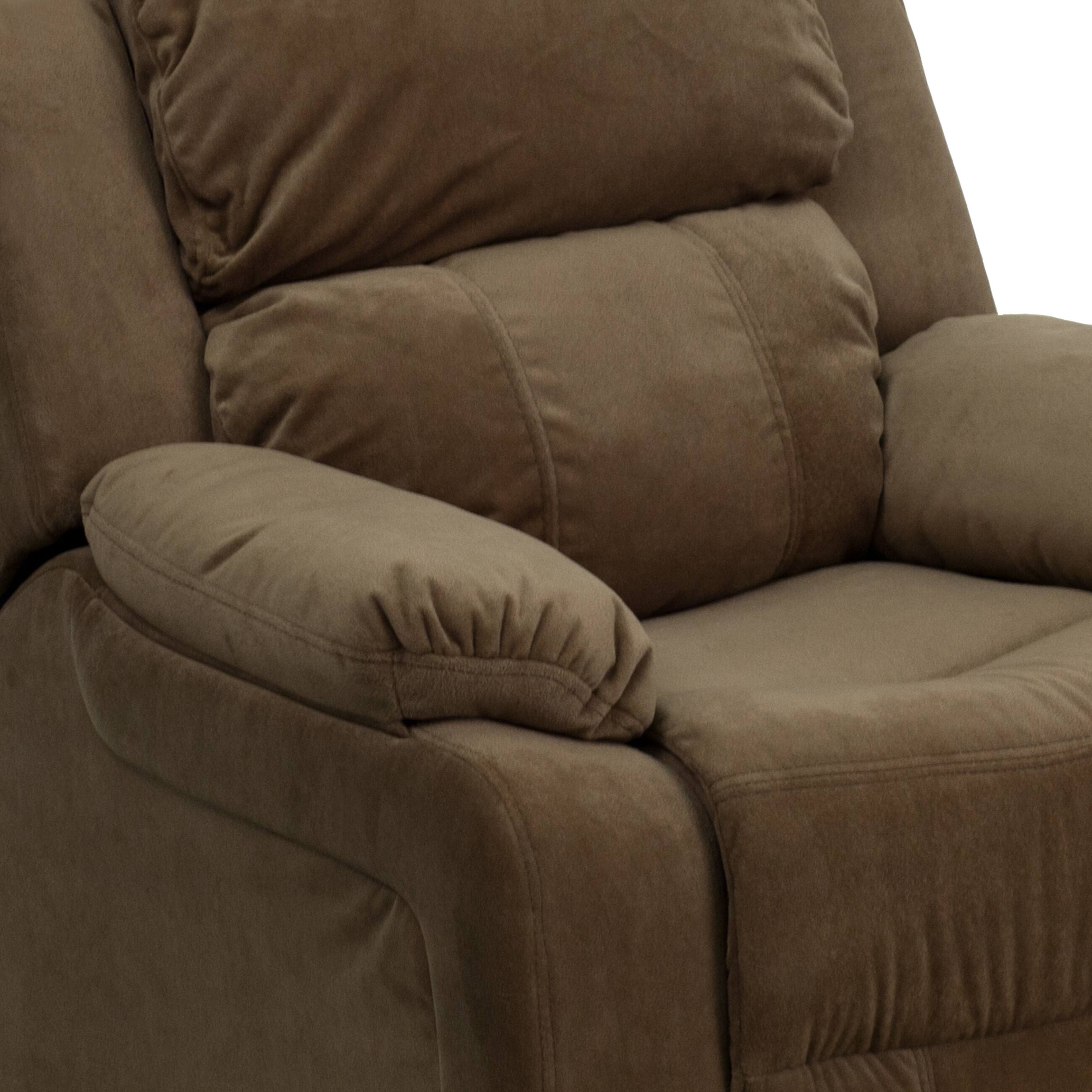 Alt View 10. Emma + Oliver - Deluxe Padded Contemporary Kids Recliner with Storage Arms - Brown Microfiber.