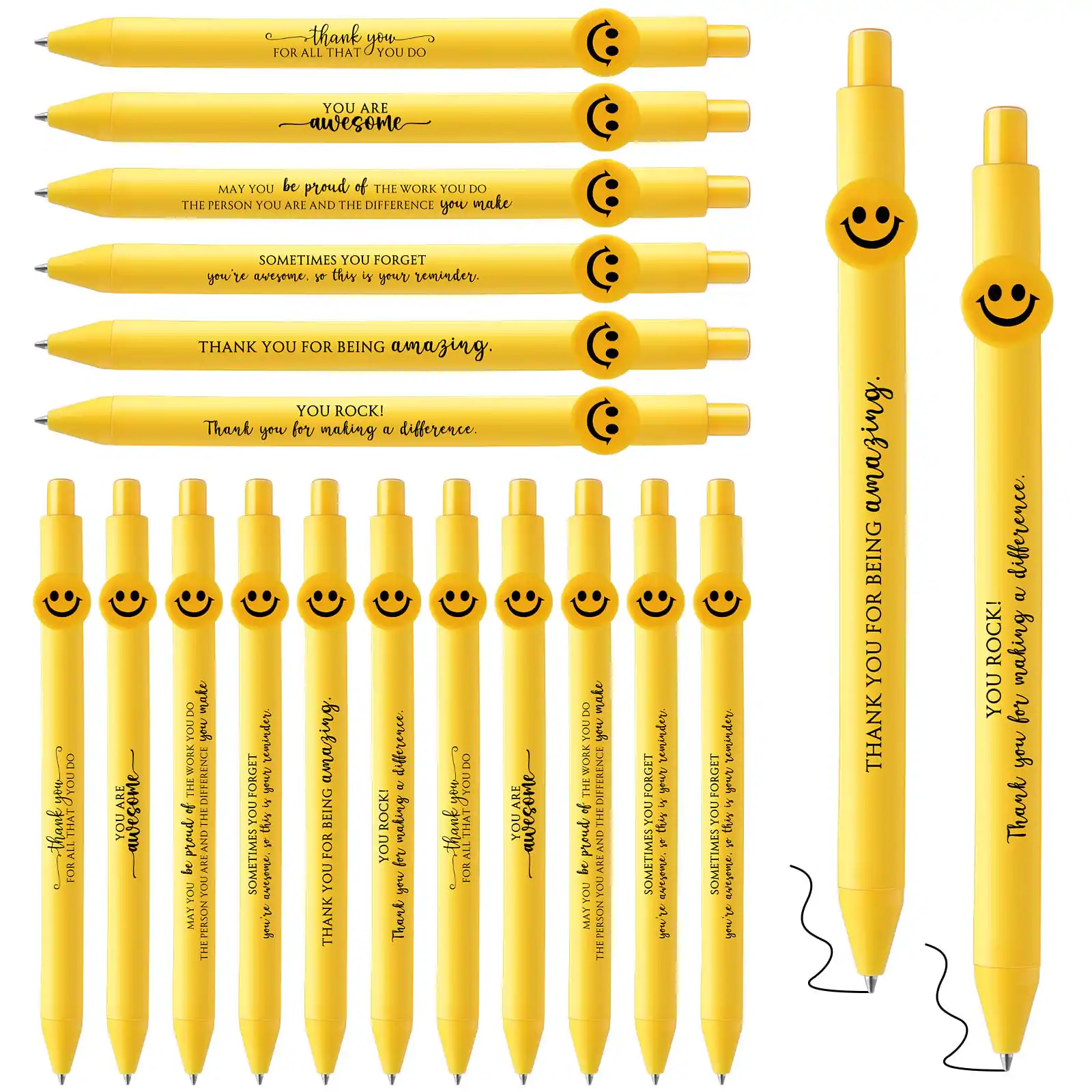 - Thank you for all that you do
- You are awesome
- May you be proud of the work you do, the person you are, and the difference you make
- Sometimes you forget you're awesome, so this is your reminder
- Thank you for being amazing
- You rock!
- Thank you for making a difference

- Thank you for all that you do
- You are awesome
- May you be proud of the work you do, the person you are, and the difference you make
- Sometimes you forget you're awesome, so this is your reminder
- Thank you for being amazing
- You rock!
- Thank you for making a difference