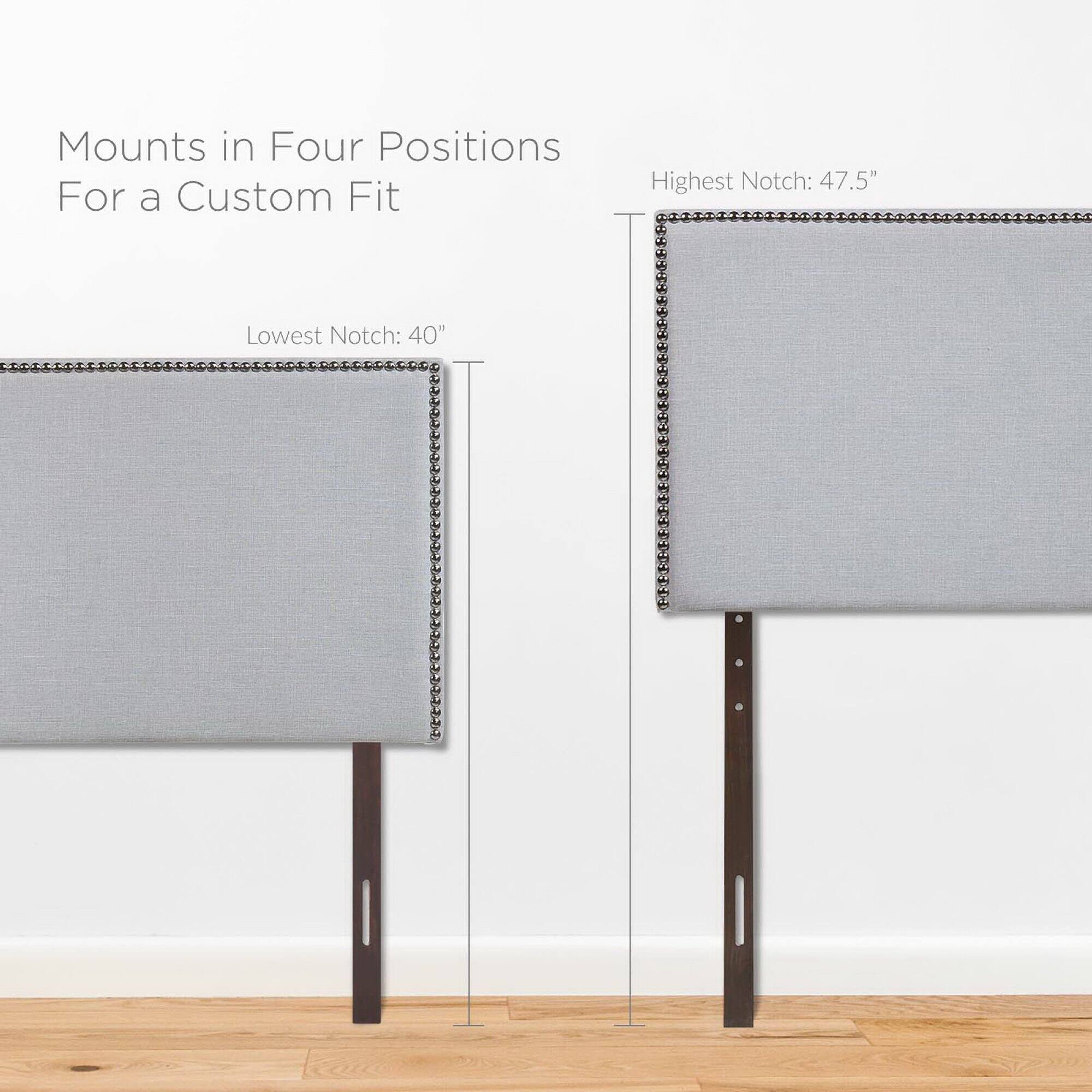 Mounts in Four Positions  
For a Custom Fit  

Lowest Notch: 40"  

Highest Notch: 47.5"