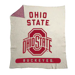 Logo Brands - Ohio State Buckeyes 50" x 60" Luxe Dreams Throw Blanket - Oatmeal
