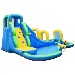 Ecooso - Inflatable Water Slide Bounce House w/ Water Cannons & Hose, No Blower