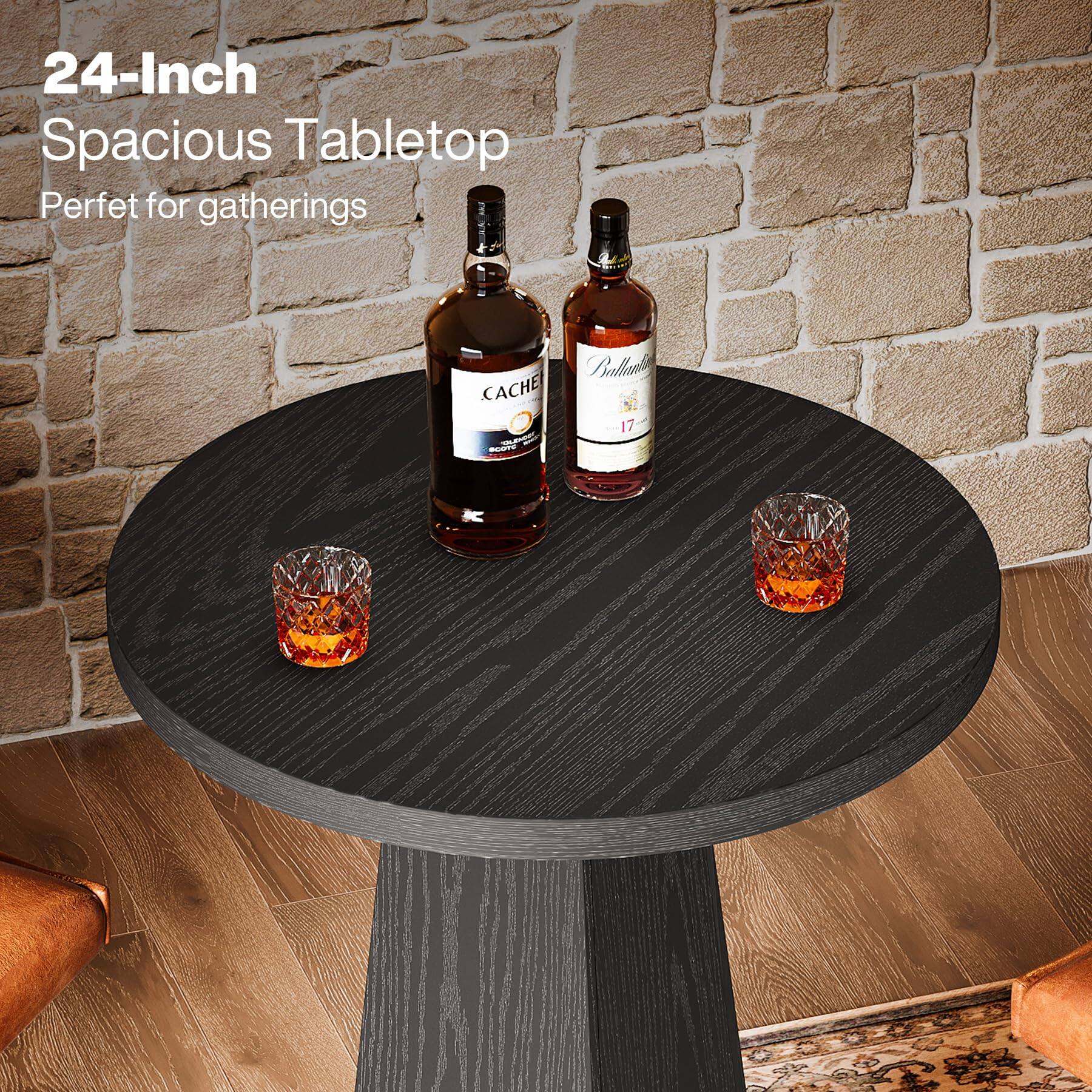 24-Inch Spacious Tabletop Perfect for gatherings  
Ballando CACHE 17 SCOTCH