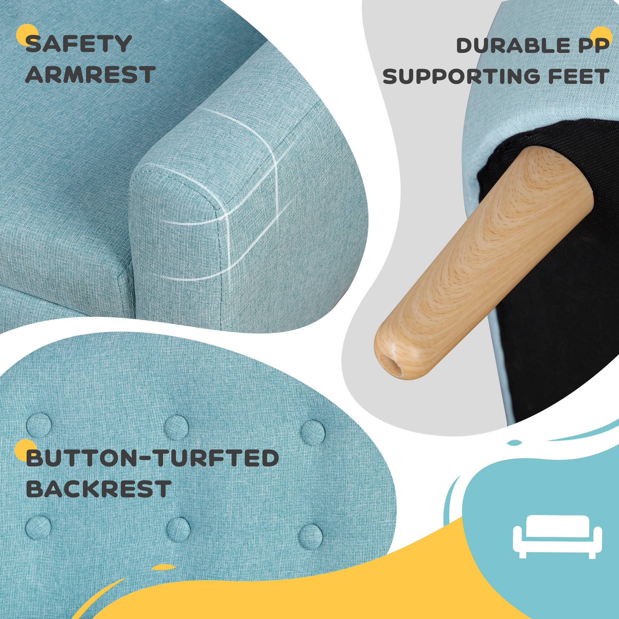 SAFETY ARMREST  
DURABLE PP SUPPORTING FEET  
BUTTON-TURFED BACKREST