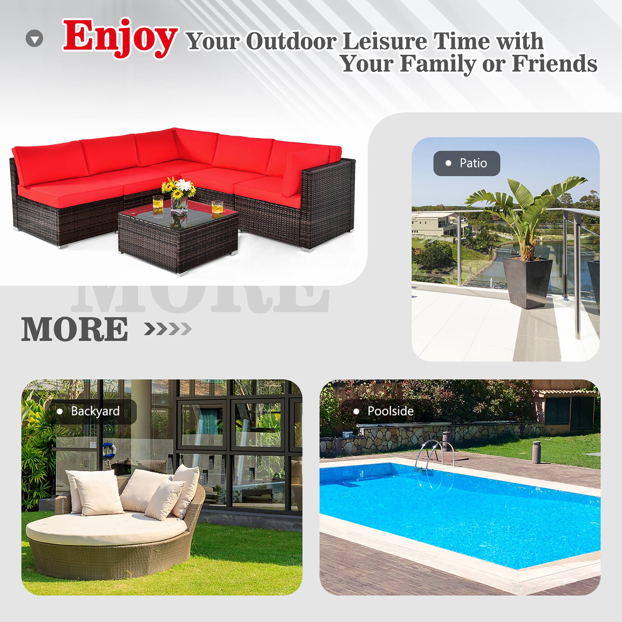 Enjoy Your Outdoor Leisure Time with Your Family or Friends:

* Patio
* More