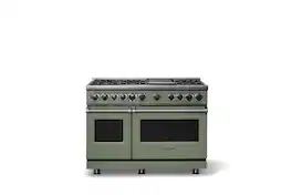 Viking - 48"W. 7.3 Cu. Ft. 7Series Self-Clean LP Dual Fuel 8 Burner Range/Griddle-Eucalyptus - Eucalyptus