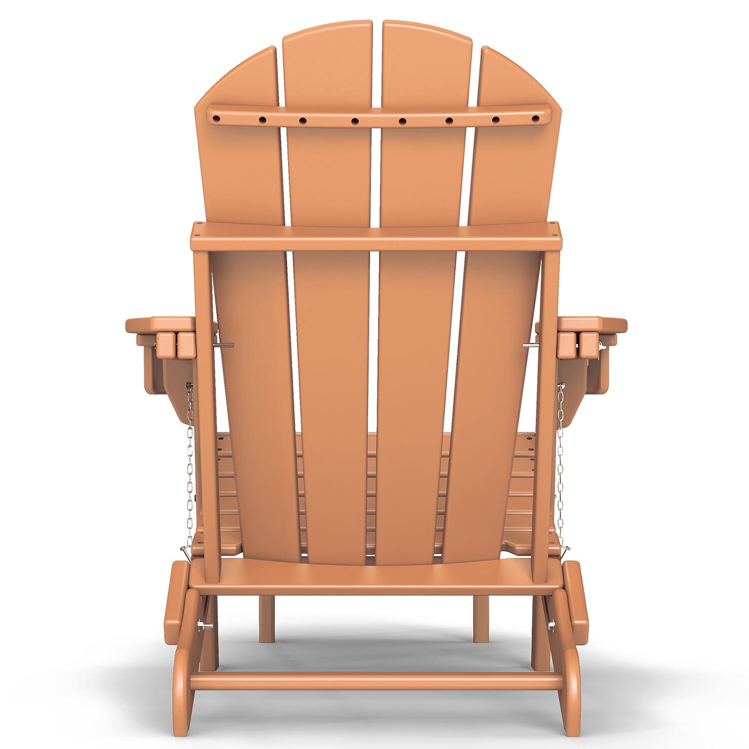 Back. FODINGHILL - HDPE Set of 2 Adirondack Chairs with Ottomans - Teak.