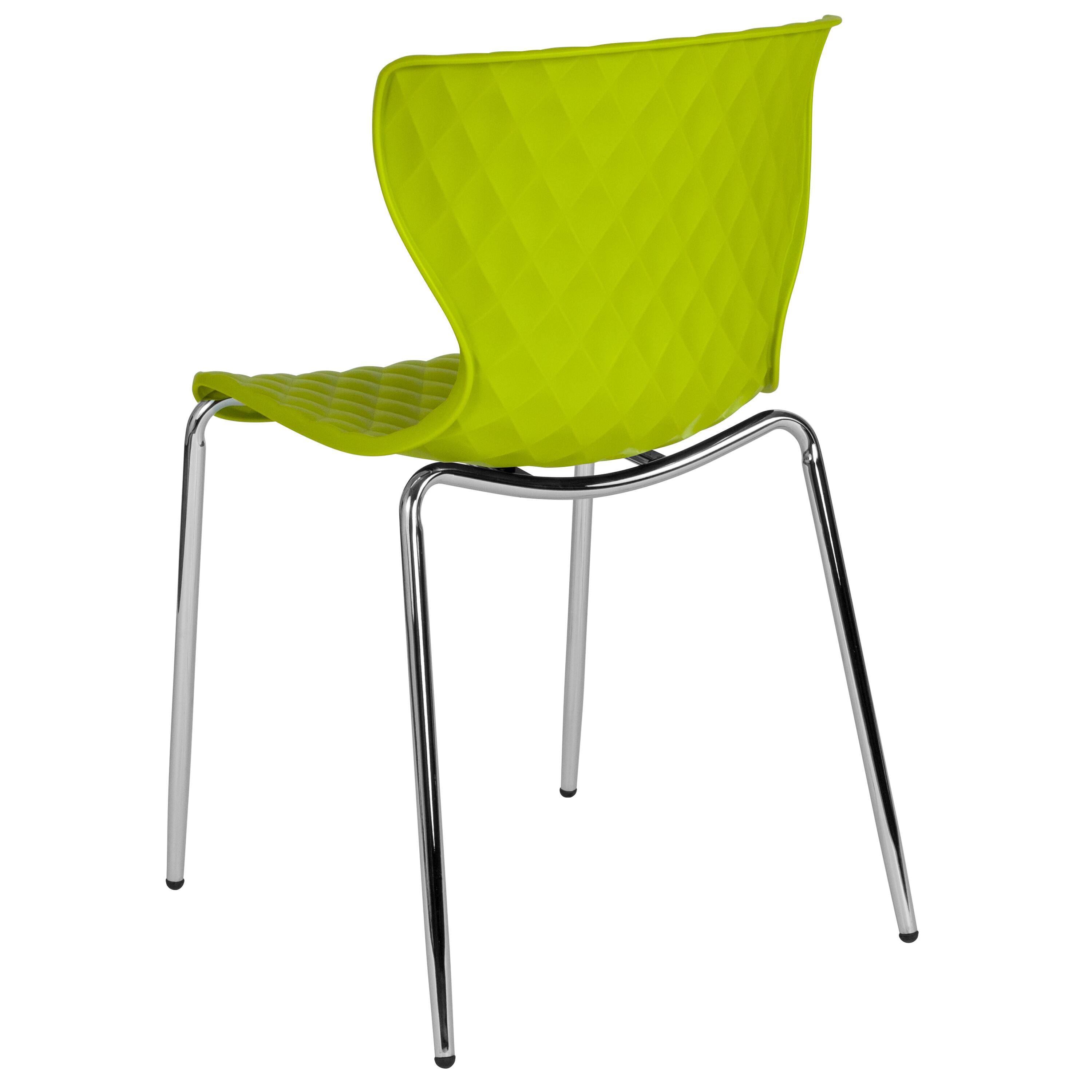 Alt View 5. Emma + Oliver - Contemporary Design Accent Dining Plastic Stack Chair - Citrus Green.