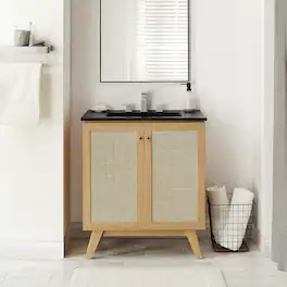 Soma Bathroom Vanity with Black Basin Included by Modway - Oak Black