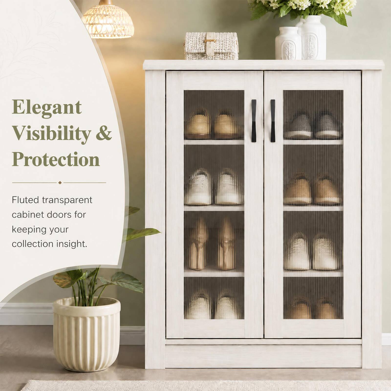 Elegant Visibility & Protection

Fluted transparent cabinet doors for keeping your collection insight.