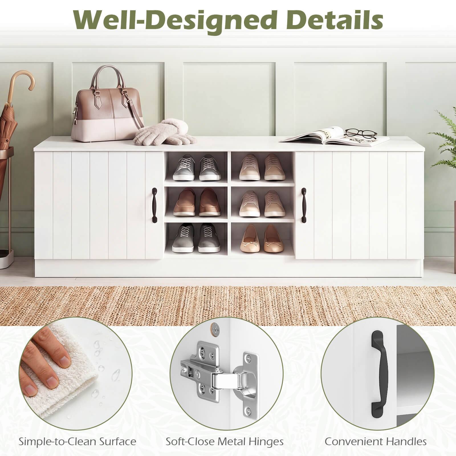 Well-Designed Details

- Simple-to-Clean Surface
- Soft-Close Metal Hinges
- Convenient Handles