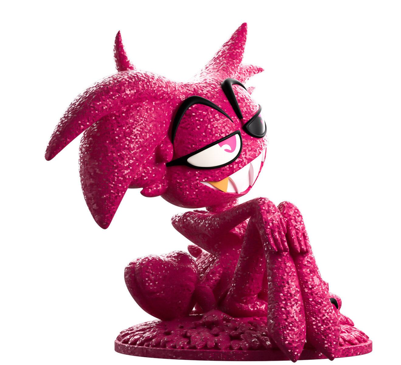 Alt View 3. Youtooz - Hazbin Hotel: Glitter Angel Dust Vinyl Figure #15 Shopverse Exclusive.