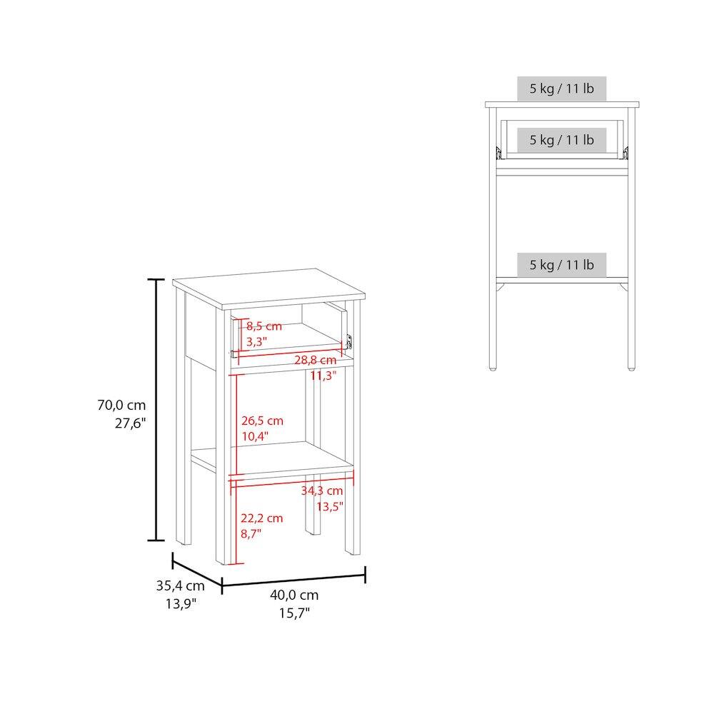 5 kg/11 lb  
5 kg/11 lb  
5 kg/11 lb  

8.5 cm / 3.3"  
28.8 cm / 11.3"  
70.0 cm / 27.6"  
26.5 cm / 10.4"  
22.2 cm / 8.7"  
34.3 cm / 13.5"  
35.4 cm / 13.9"  
40.0 cm / 15.7"