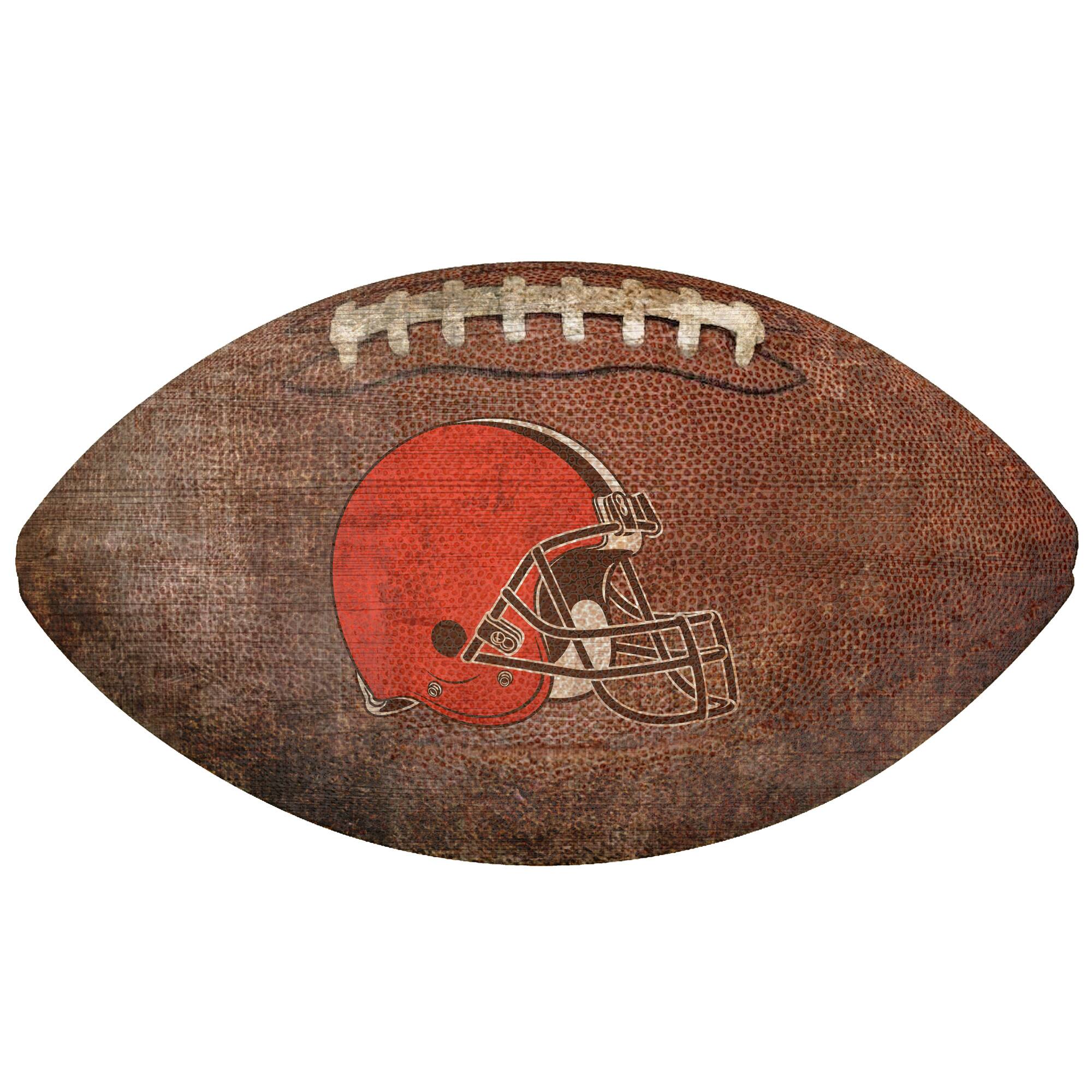 Front. Fan Creations - Cleveland Browns 12'' Football Sign - Multicolor.