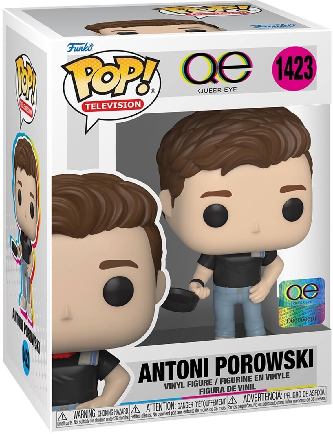 Funko POP! Qe 1423 QUEER EYE ELERSION TELEVISION Qe QUEER EYE EVE EYE EVE EVE QUEER QUEER OUEEN CUER EVE ATONN 00000001 ANTONI POROWSKI VINYLE FIGURINE EN FIGURE I VINYL DE VINIL FIGURA PELIGRO DE ASFIXIA. D'TOUFFEMENT. ADVERTENCIA: nios menores de 36 meses. DANGER No es adecuado para ATTENTION: de 36 mois, Partes pequeas. HAZARD. enfants de moins WARNING: CHOKING Small parts. Not suitable for children under 36 months Petites pieces. Ne convient pas aux