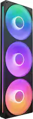 Front. NZXT - F360 RGB Core - 360mm Single-Frame Case Fan Unit with 3 x 120mm RGB Fans and Fluid Dynamic Bearings. - Black.