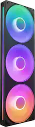 NZXT - F360 RGB Core - 360mm Single-Frame Case Fan Unit with 3 x 120mm RGB Fans and Fluid Dynamic Bearings - Black - Front_Zoom