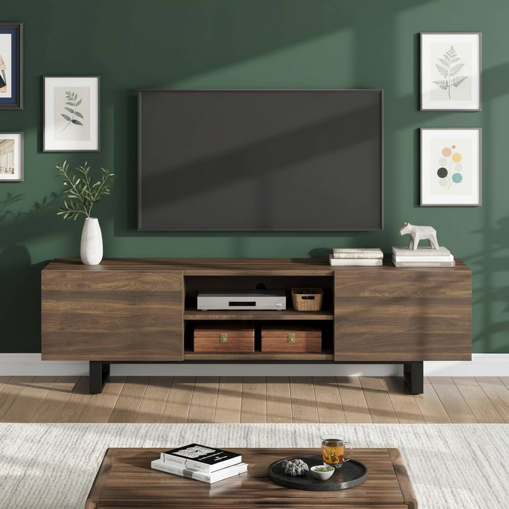 GARVEE - TV Stand, with Storage - Brown