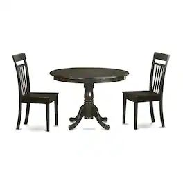 East West Furniture - 3 PC Kitchen Table set-small Table and 2 Kitchen Chairs - Cappuccino