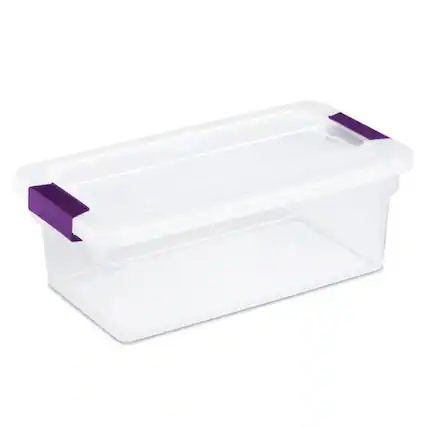 Front. Sterilite - Sterilite 6 Quart Plastic ClearView Latch Box Storage Container Tote, 12 Pack - Clear.