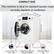 COMPACT SIZE
This machine is ideal for standard laundry loads not bulky blankets or comforters
- 23.6 inch (W)
- 21.8 inch (D)
- 33.5 inch (H)
Door Diameter - 18"
Swing - 180°
Angled 45° Door handle
(Reduces bending)
Adjustable Leveling legs