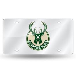 Rico Industries - Milwaukee Bucks NBA Mirrored Laser Cut License Plate Laser Tag - Multi