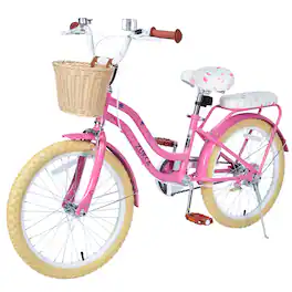 Anysun - Multiple Colors, Bike with Basket for Kids,20 inch wheel ,No Training Wheels Included - Pink