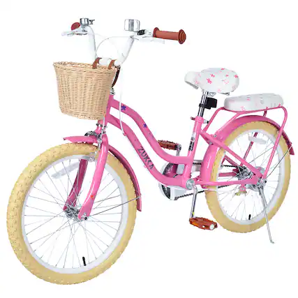 Front. Anysun - Multiple Colors, Bike with Basket for Kids,20 inch wheel ,No Training Wheels Included - Pink.