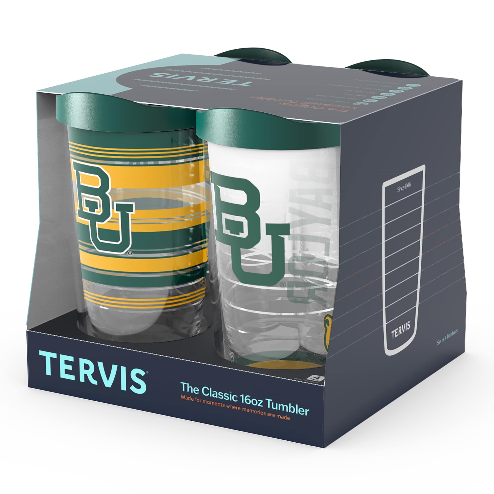 TERVIS  
The Classic 16oz Tumbler  
Made for moments where memories are made  

BU  
BU  
BU  

TERVIS  
Since 1946  

16oz Tumbler  
Made for moments where memories are made
