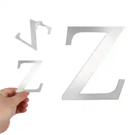 Unique Bargains - 3D Alphabet Mirror Wall Sticker, 4" Acrylic Letter Z Self-Adhesive Home Decor for Living Room, Bedroom - Silver