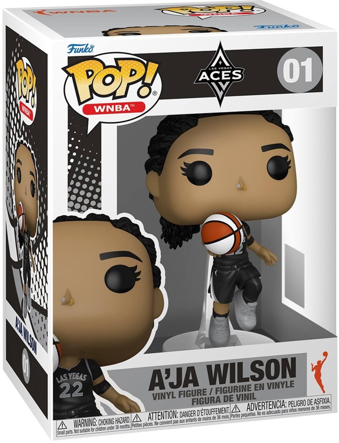 Kwas Pop Tali 1 Funko Las Vegas Pop! Aces 01 (Wnba) A'ja Wilson Vinyl Figure / Figurine En Vinyle / Figura De Vinil. Peligro De Asfixia. D'Touffement. Advertencia: Mios Menores De 36 Meses, Danger D'asphyxie. Attention: De 36 Mois, Hazards. Enfants De Moins De 36 Mois, Warning: Choking Hazard. Not Suitable For Children Under 36 Months, Small Parts.