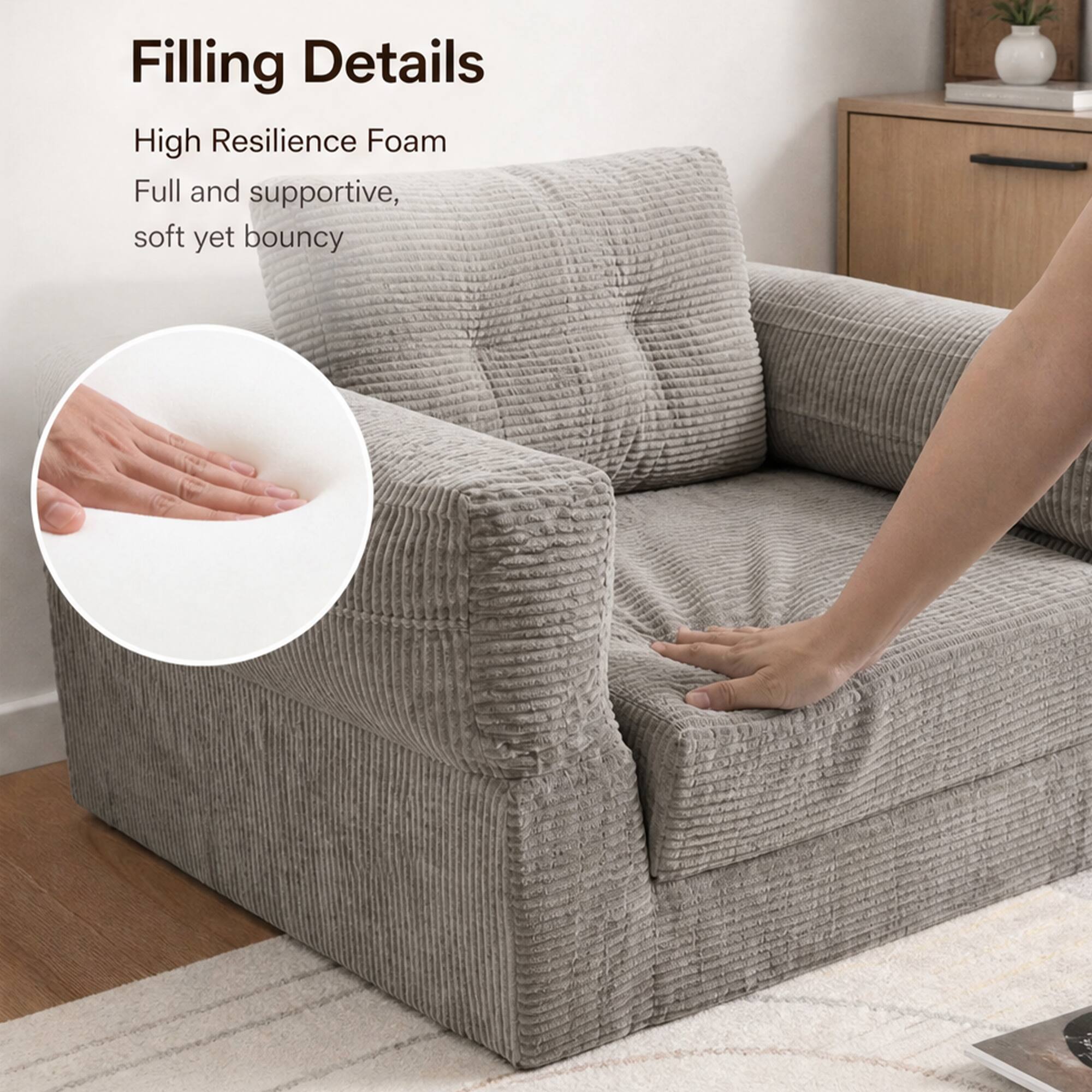 Filling Details  
High Resilience Foam  
Full and supportive, soft yet bouncy