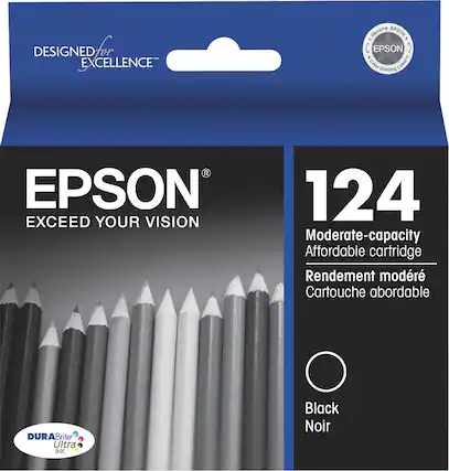 Front. Epson - 124 Ink Cartridge - Black.