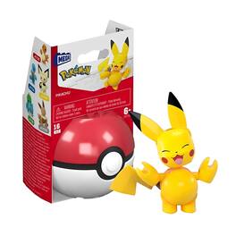 Mattel - Pokemon Mega Construx Poke Ball 16-Piece Building Set | Pikachu - Yellow