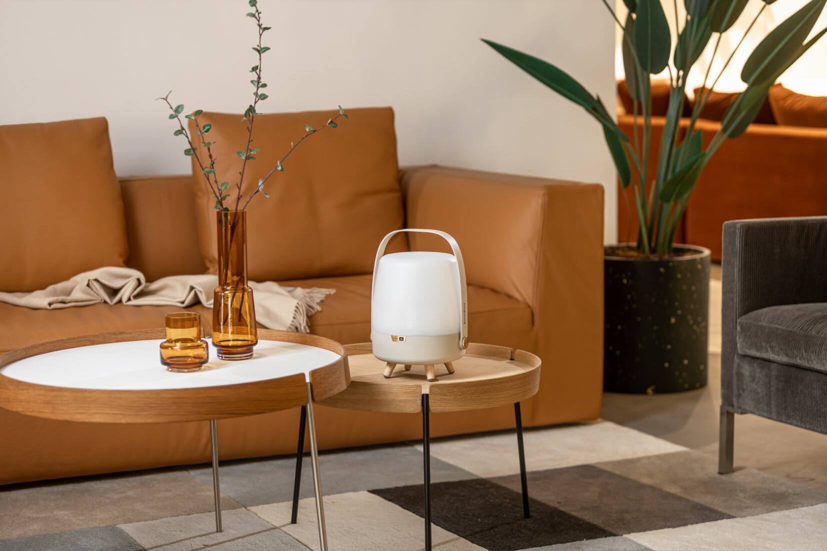 Alt View 1. Kooduu - Lite Up Play Mini- Sand Lamp, Cordless rechargeable indoor/outdoor speaker Lamp, Sound by JBL.