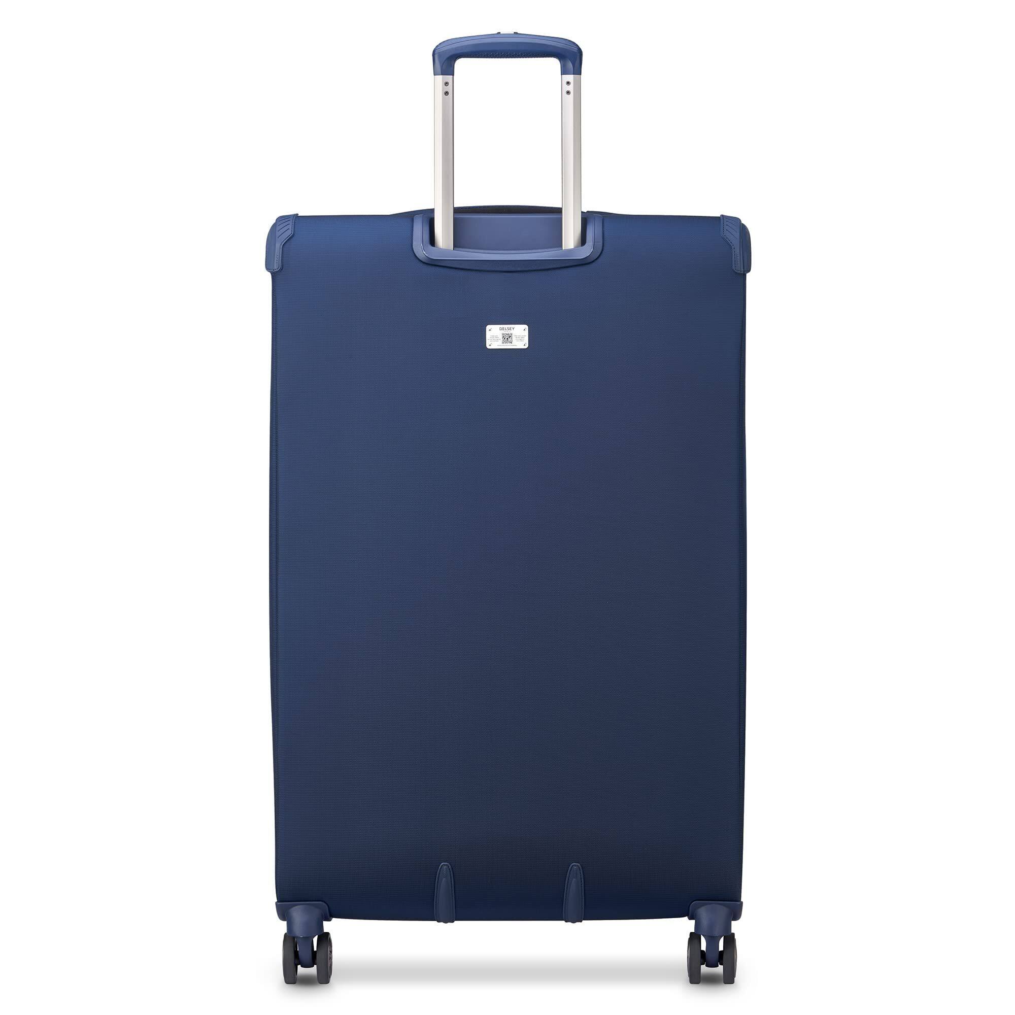 Alt View 1. Delsey - Delsey Helium DLX Checked Expandable Spinner - 29 Large - Navy.