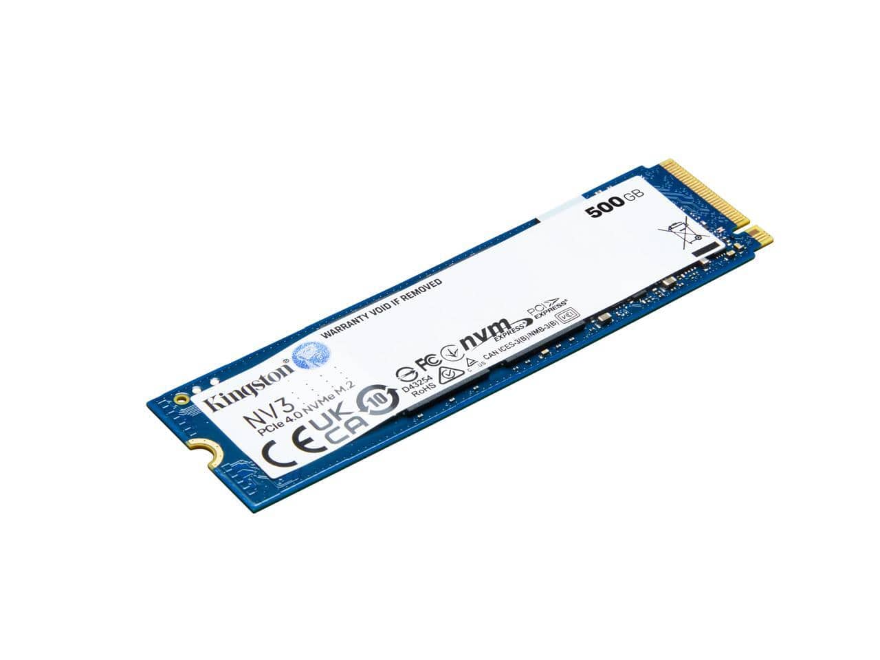 Kingston NV3 M.2 2280 500GB PCIe 4.0 x4 NVMe Internal Solid State