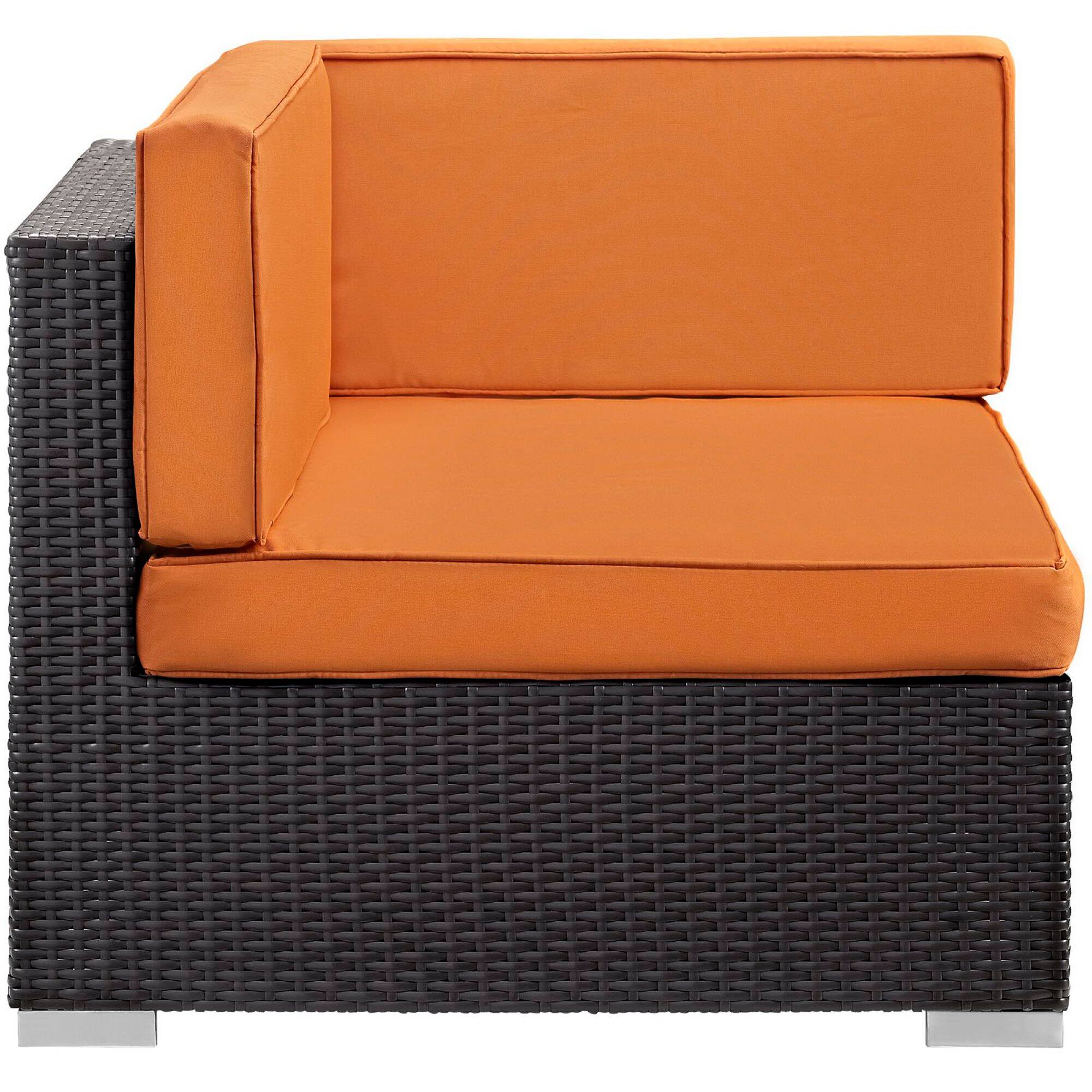 Left. Modway - Gather Outdoor Patio Corner Sectional Set of 2 by Modway - Espresso Orange.