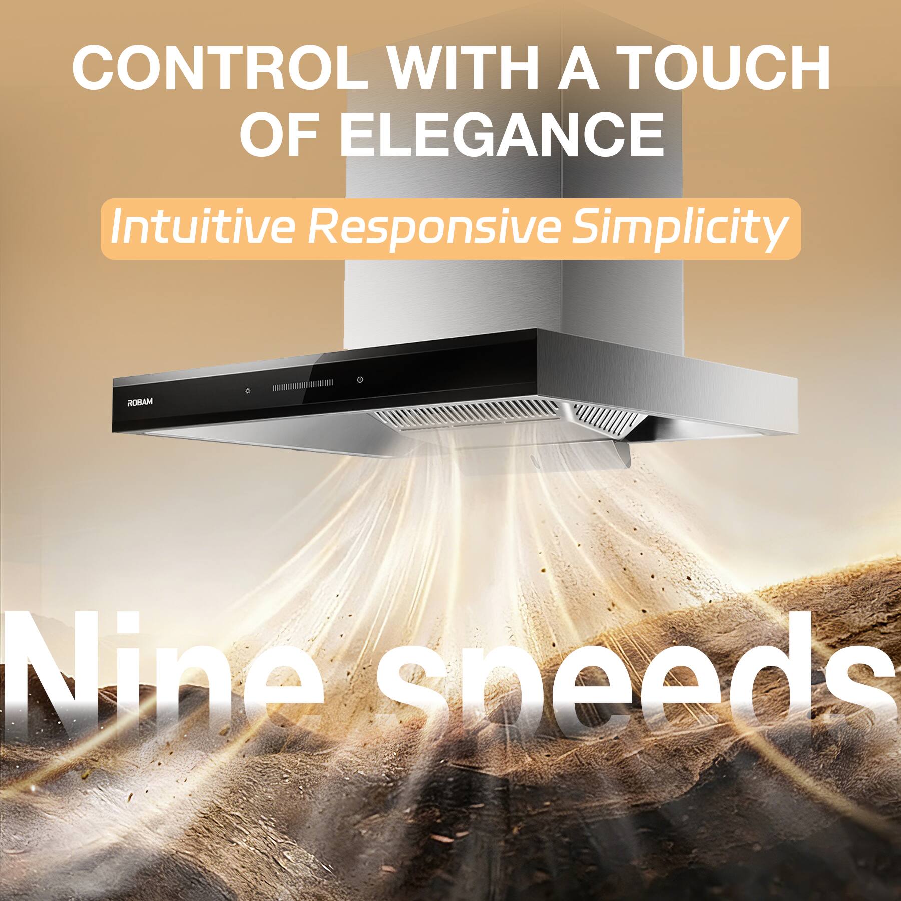 CONTROL WITH A TOUCH OF ELEGANCE  
Intuitive Responsive Simplicity  
ROBAM  
Nine speeds
