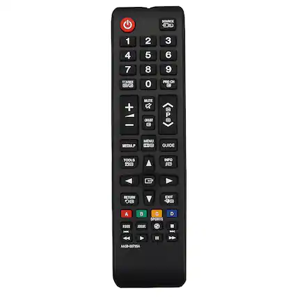 SOURCE 1 2 3 4 5 6 7 8 9 0 PRE-CH EH + MUTE H CH LIST TTX/MIX MENU ... INFO GUIDE TOOLS RETURN EXIT A B C D P.SIZE ADJUST - MOV SUBT - AA59-00799A