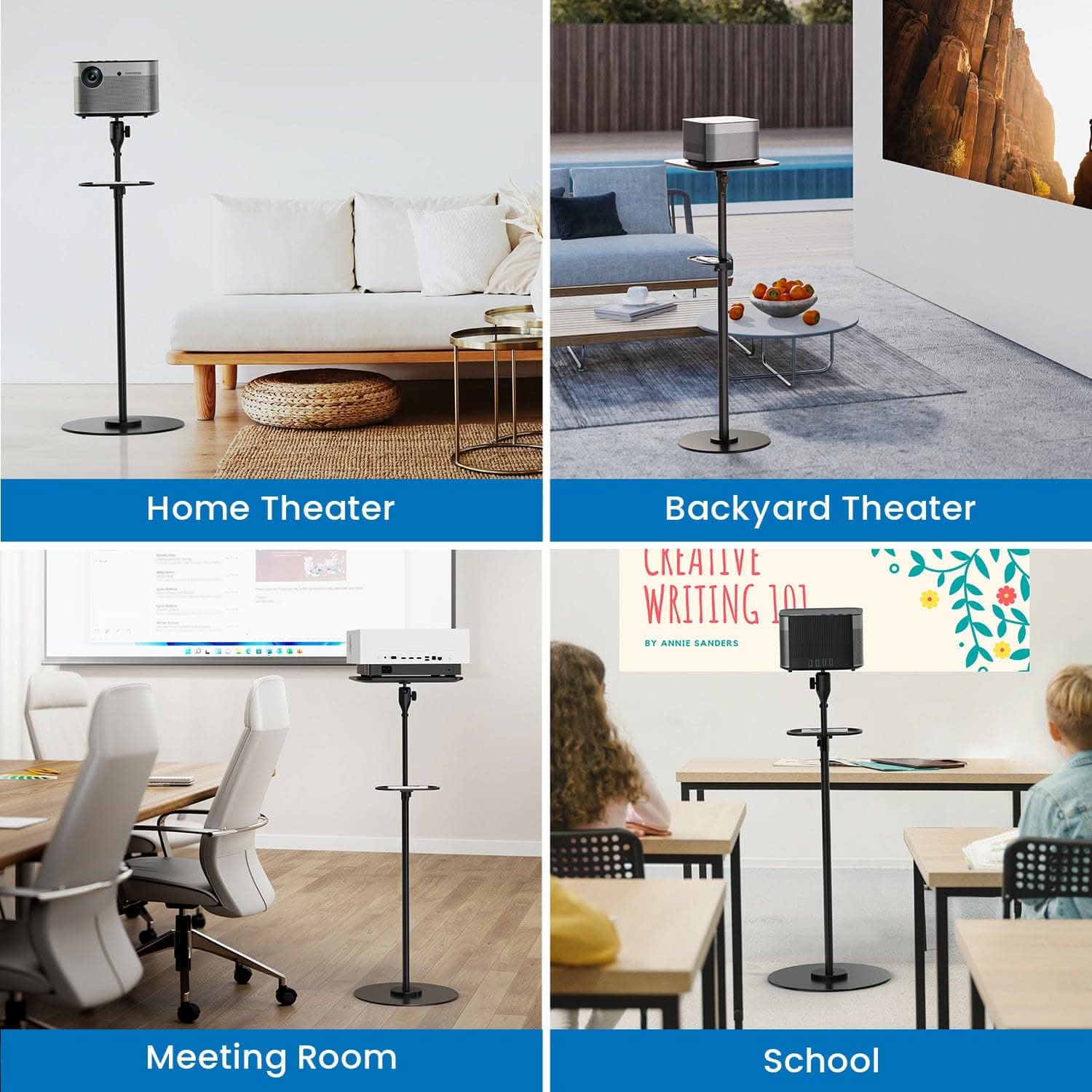 Home Theater  
Backyard Theater  
Meeting Room  
School  

Creative Writing 101  
by Annie Sanders