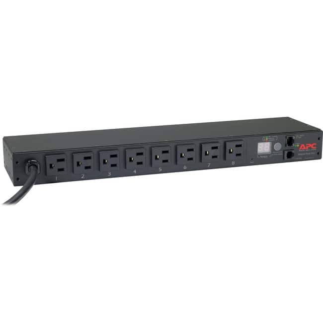 APC - NetShelter Metered Rack PDU, 1U, 15A, 100/120V, 8 NEMA 5-15 outlet - Metered - NEMA 5-15P - 8 x NEMA 5-15R - 100 V - Black